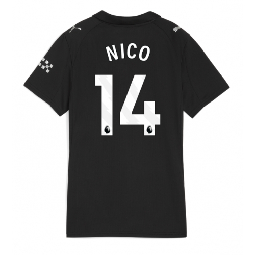 Billige Fotballdrakt Manchester City Nico Gonzalez #14 Replika Bortedrakt Dame 2025-26 Kortermet Billige Fotballdrakt Manchester City Nico Gonzalez #14 Replika Bortedrakt Dame 2025-26 Kortermet